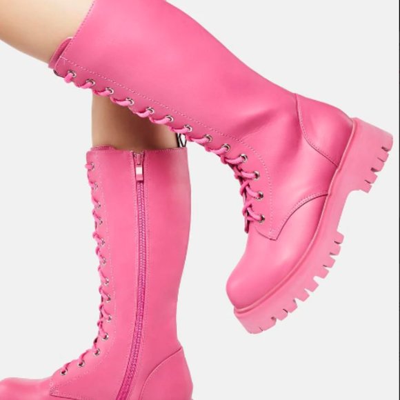 Dolls Kill Fuchsia River Sake Long Boots - Deadstock - Picture 4 of 7